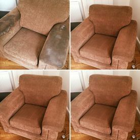 Before and after single sofa clean