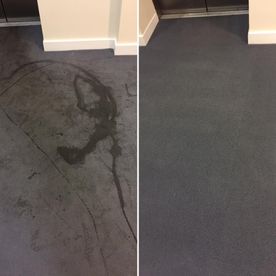 before and after large stain removal carpet